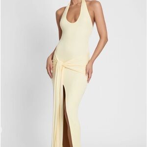 Leau Heaven Halter Jersey Knot Maxi Dress
